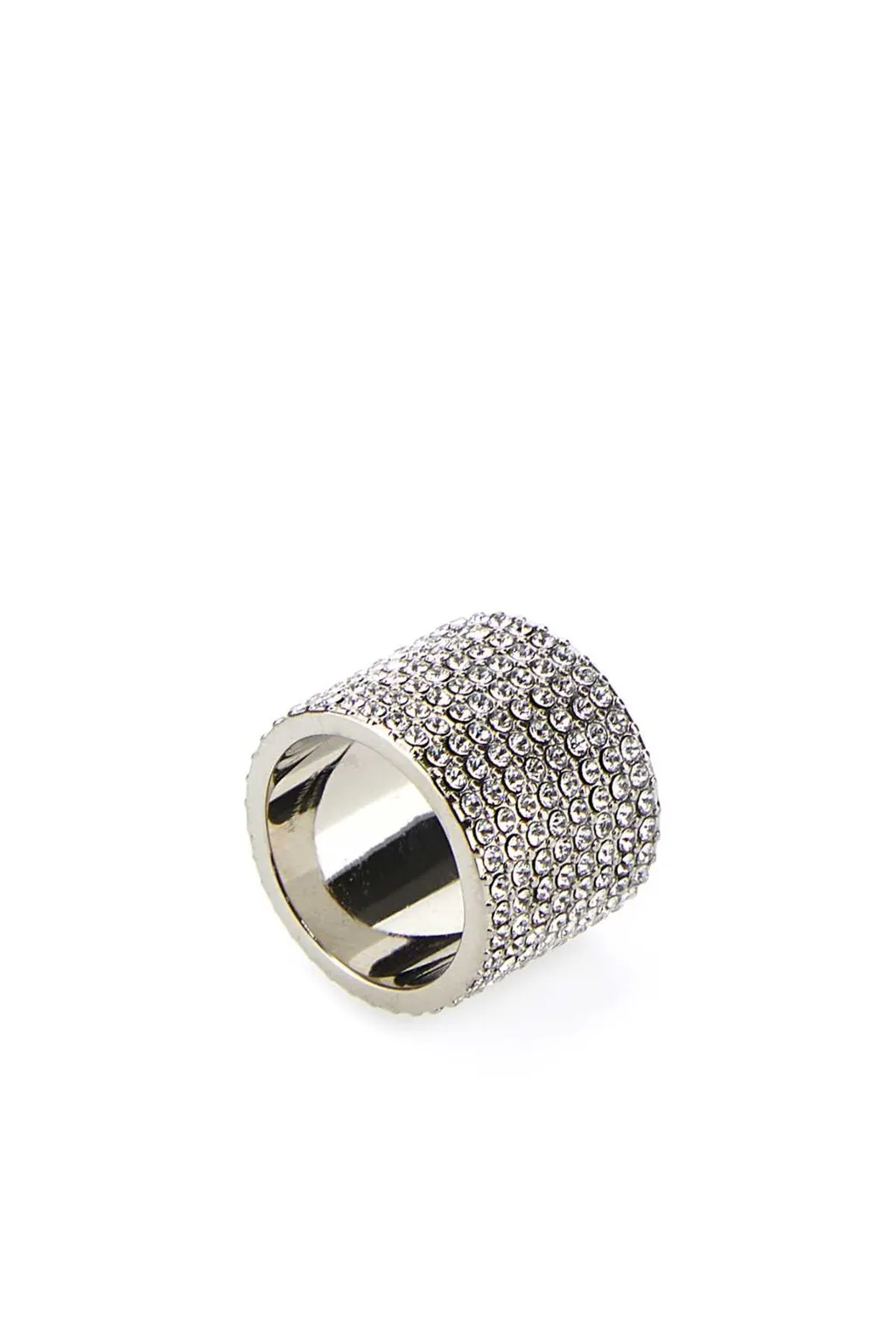 Amina Muaddi Thick Band Crystal Embellished Ring