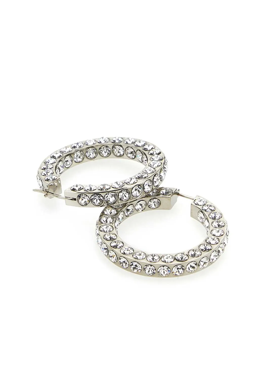 Amina Muaddi Jaheel Embellished Hoop Earrings