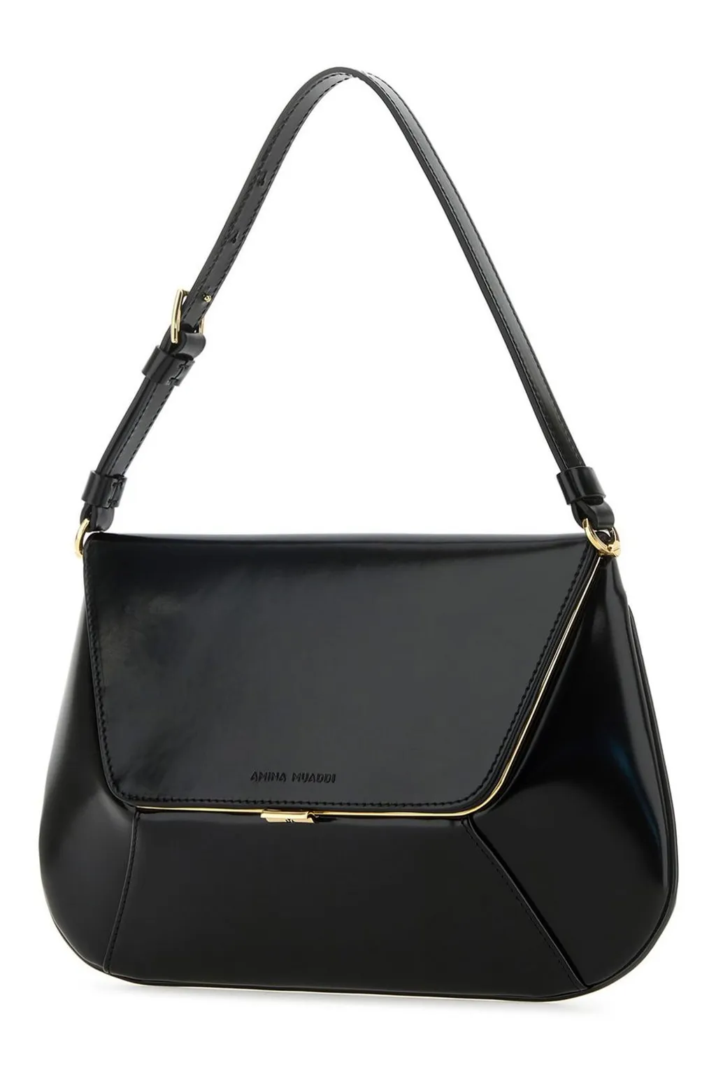 Amina Muaddi Ami Logo Embossed Shoulder Bag