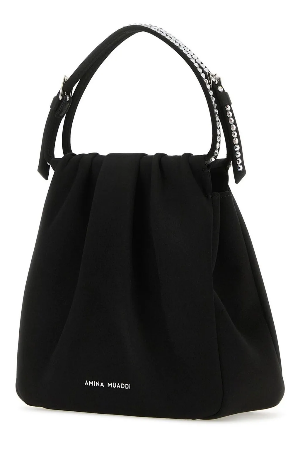 Amina Muaddi Vittoria Embellished Satin Tote Bag