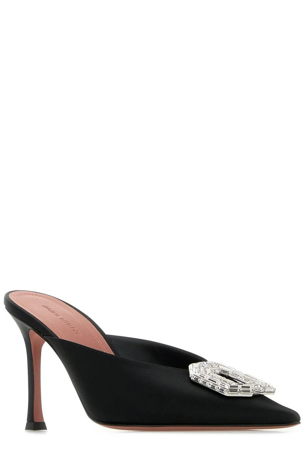 Amina Muaddi Camelia Embellished Satin Mules