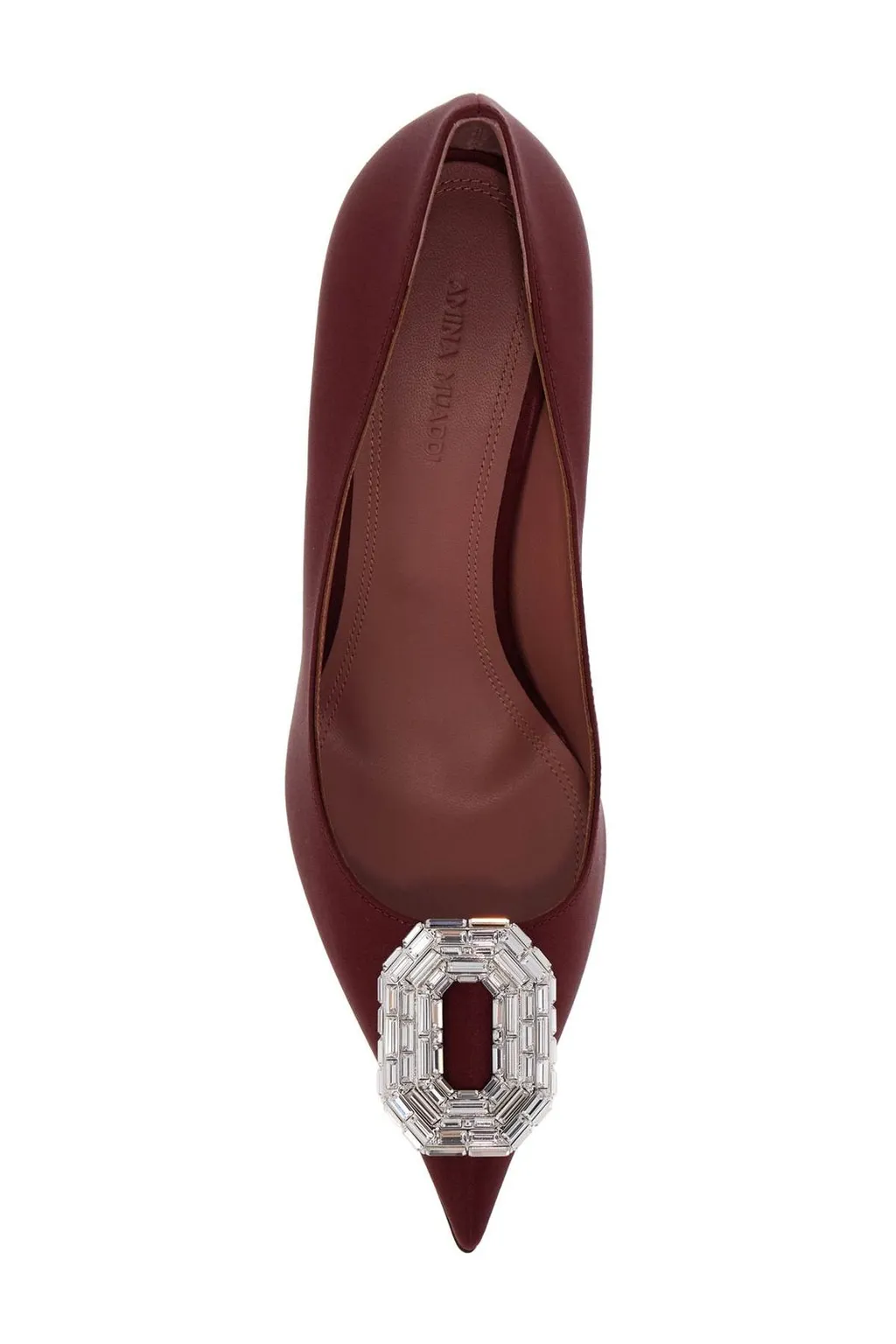 Amina Muaddi Camelia Sling Embellished Satin Pumps