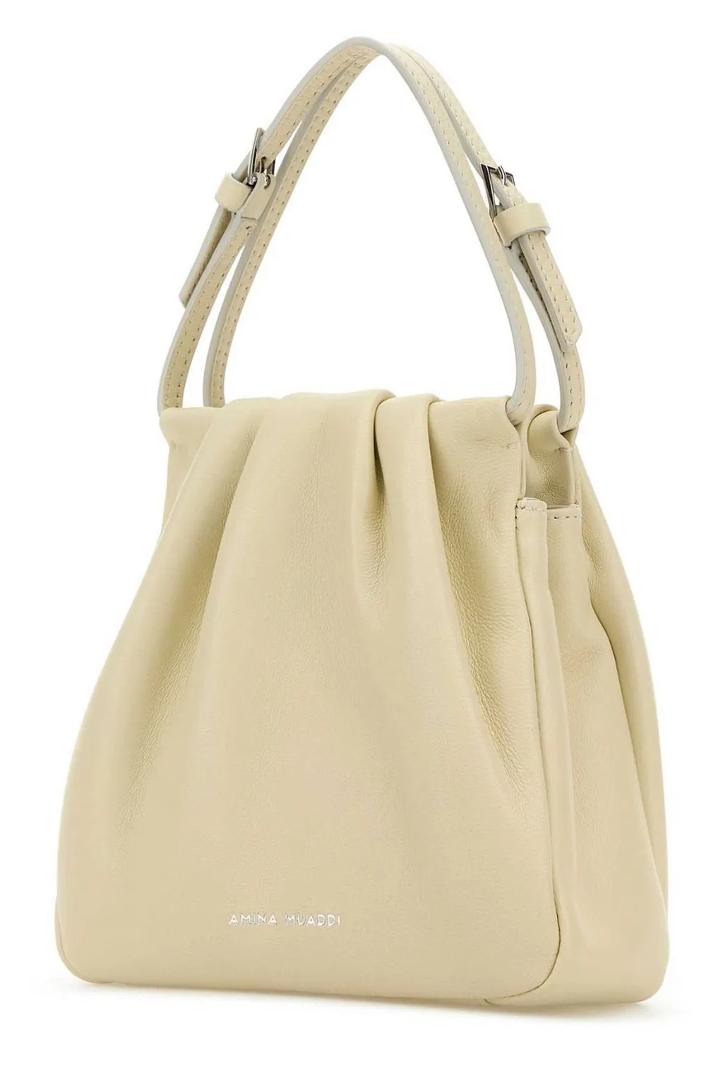 Amina Muaddi Vittoria Logo Printed Embellished Handle Bag
