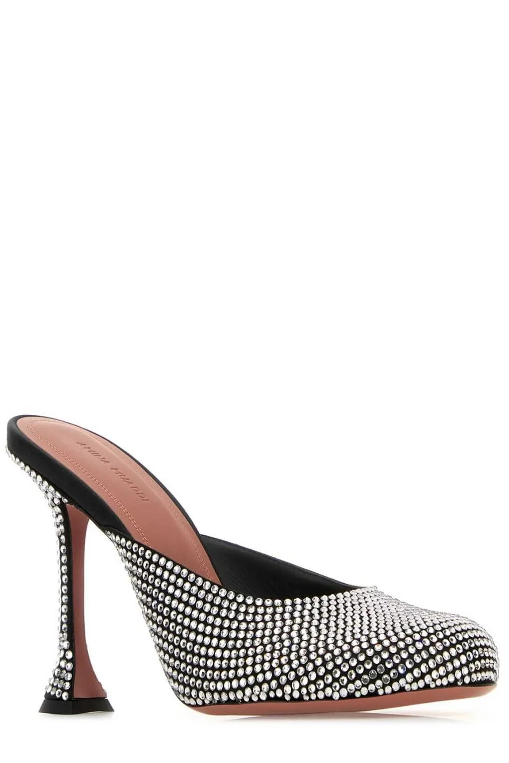 Amina Muaddi Iris Embellished Satin Pumps