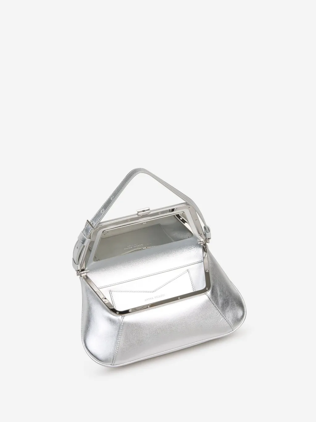 Amina Muaddi Metallic Shoulder Bag