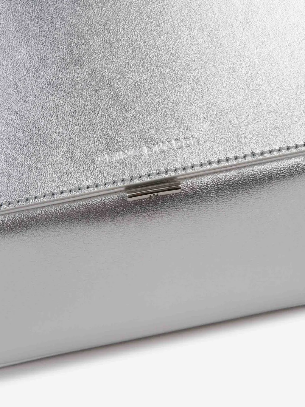 Amina Muaddi Metallic Shoulder Bag