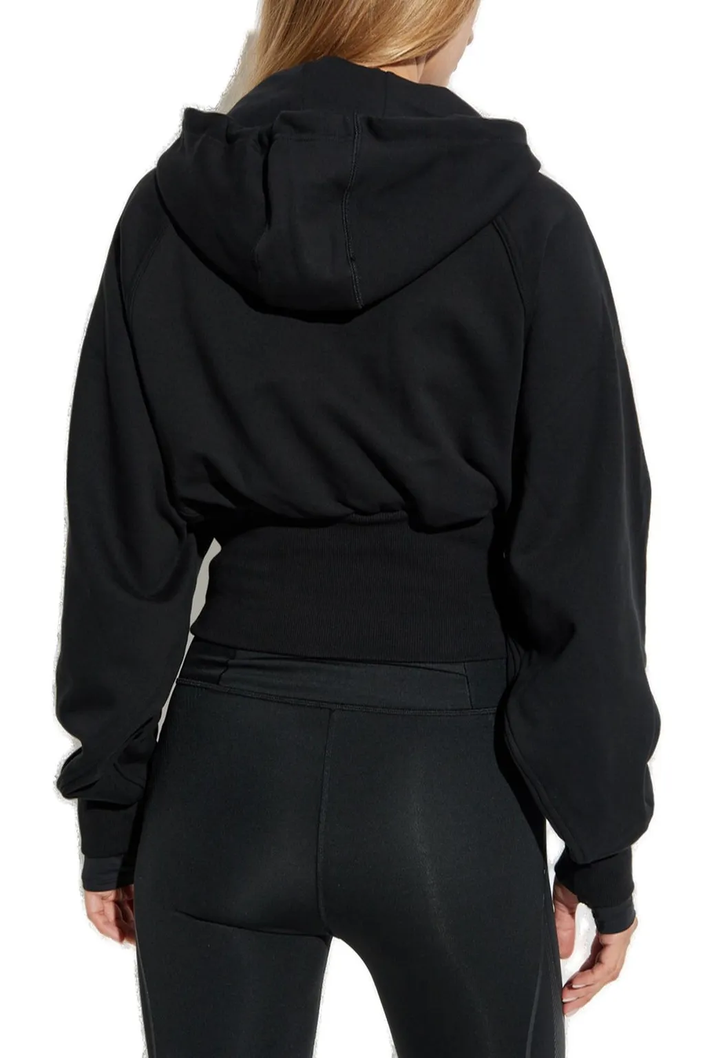 Adidas By Stella Mccartney Cropped Drawstring Hoodie