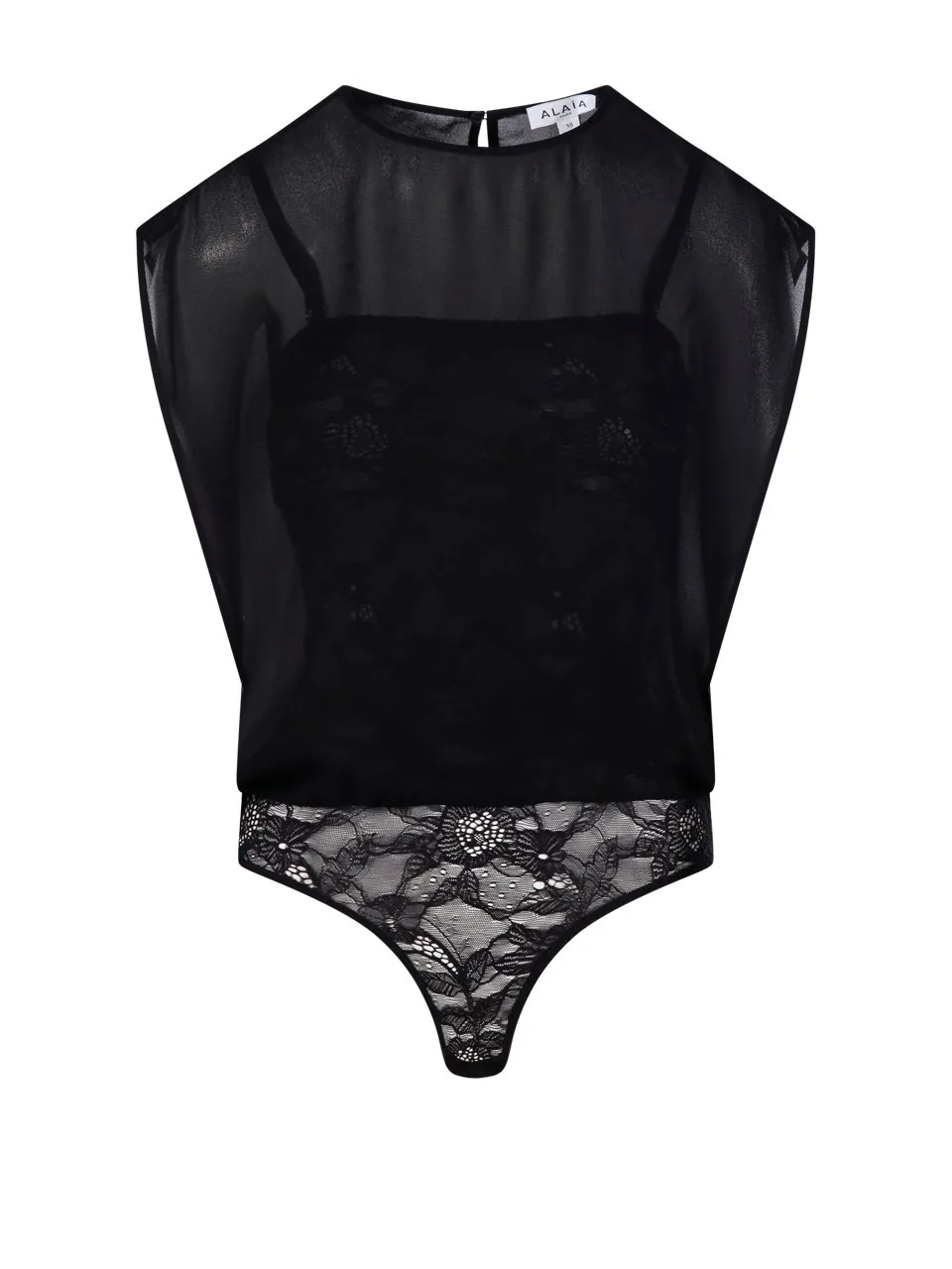 AlaÏA Georgette Bodysuit Top