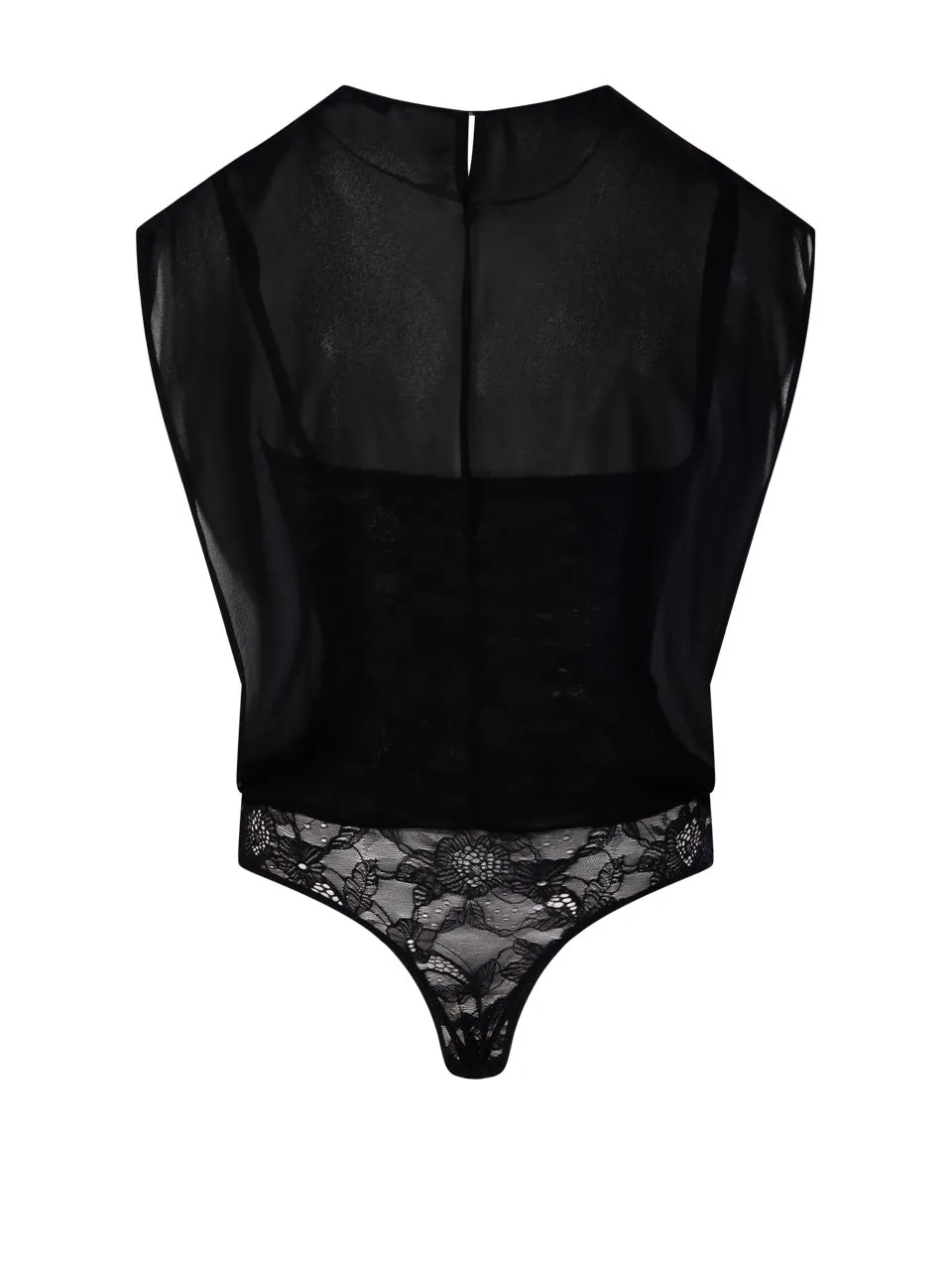 AlaÏA Georgette Bodysuit Top