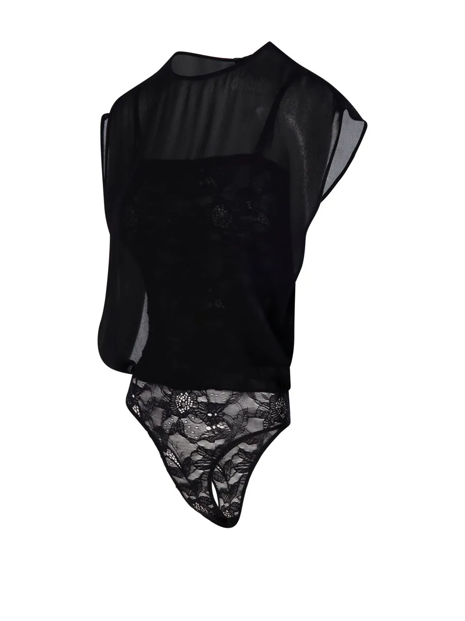 AlaÏA Georgette Bodysuit Top