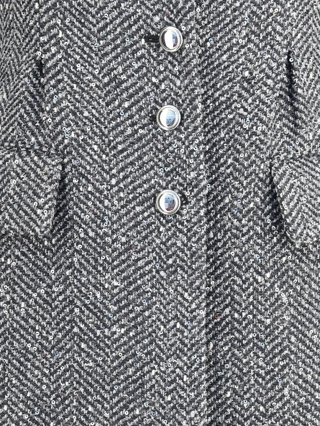 Alessandra Rich Button Detailed Long-Sleeved Coat