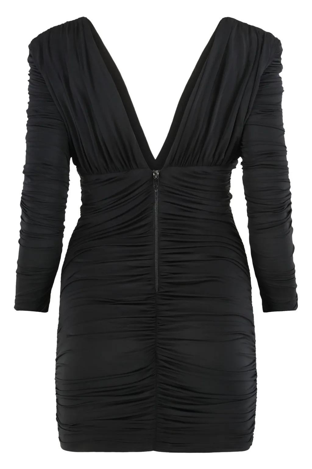 Alex Perry Tatum Ruched V-Neck Dress