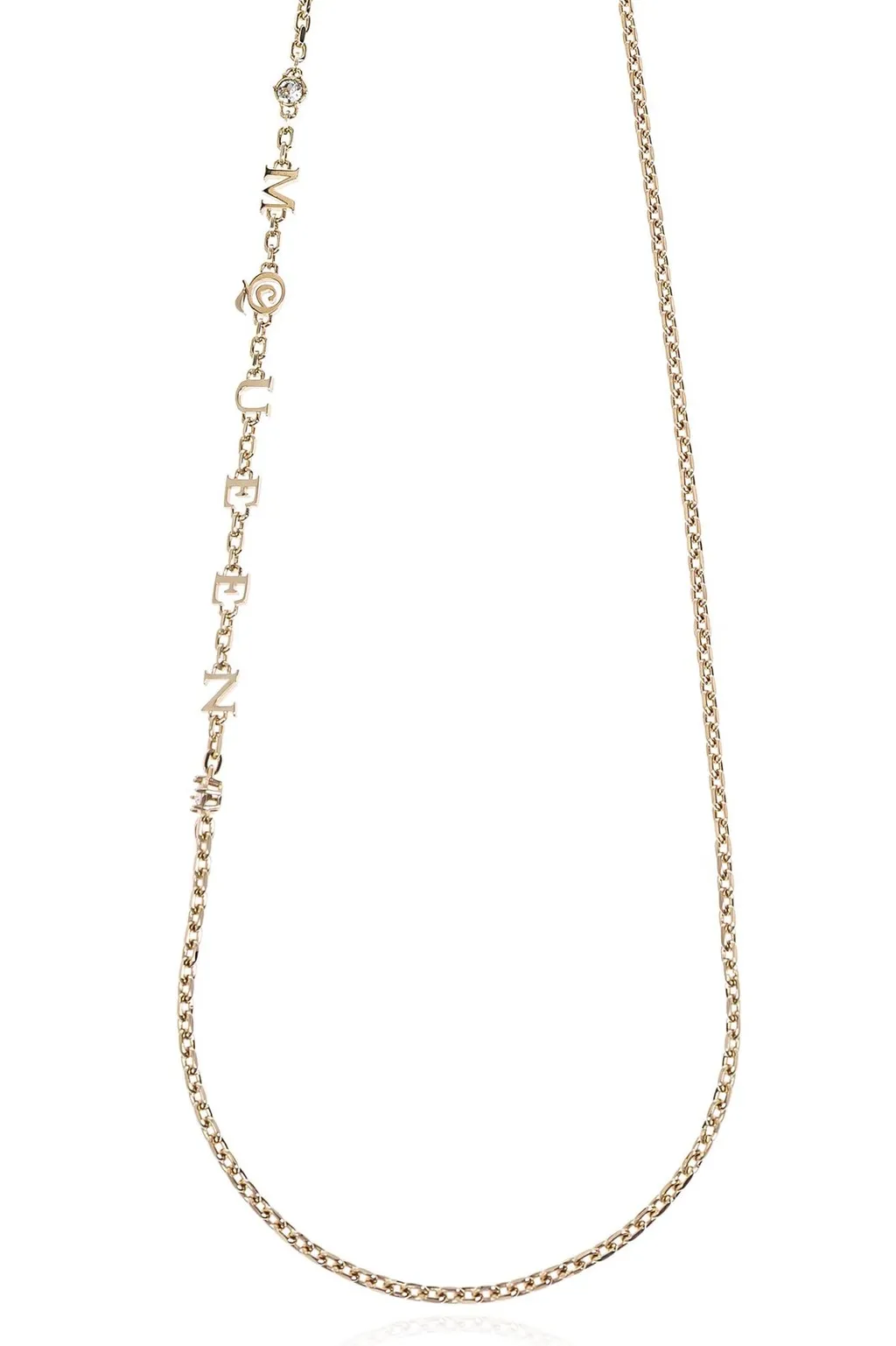 Alexander Mcqueen Logo Lettering Chained Embellished Necklace