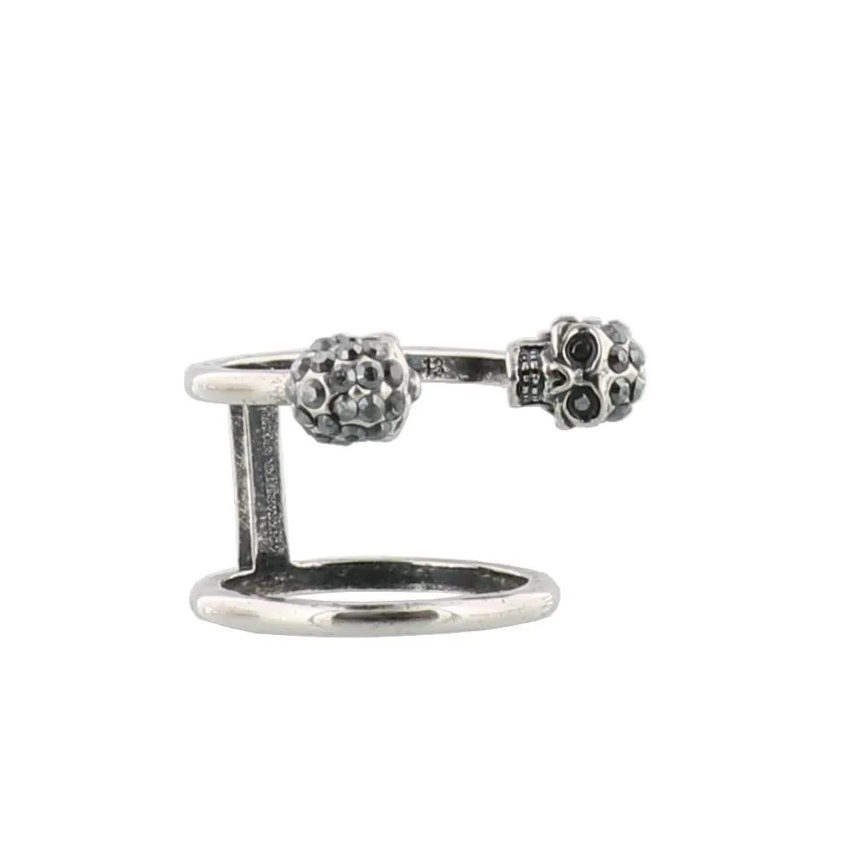 Alexander Mcqueen Twin Skull Ring