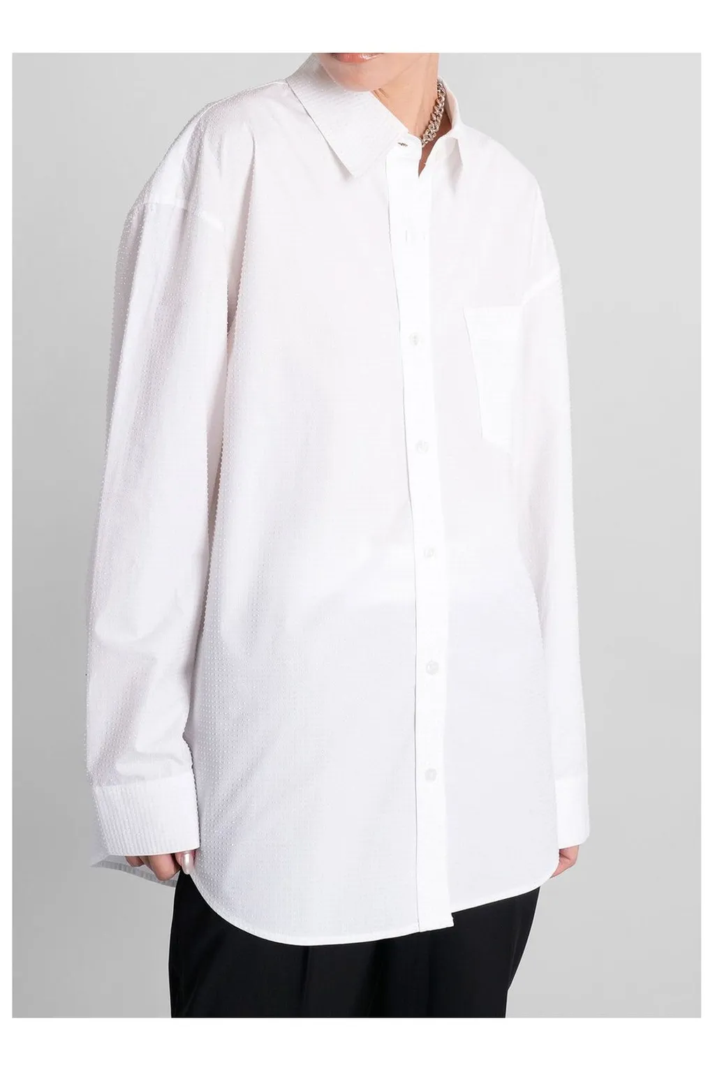 Alexander Wang Long Sleeved Curved Hem Shirt