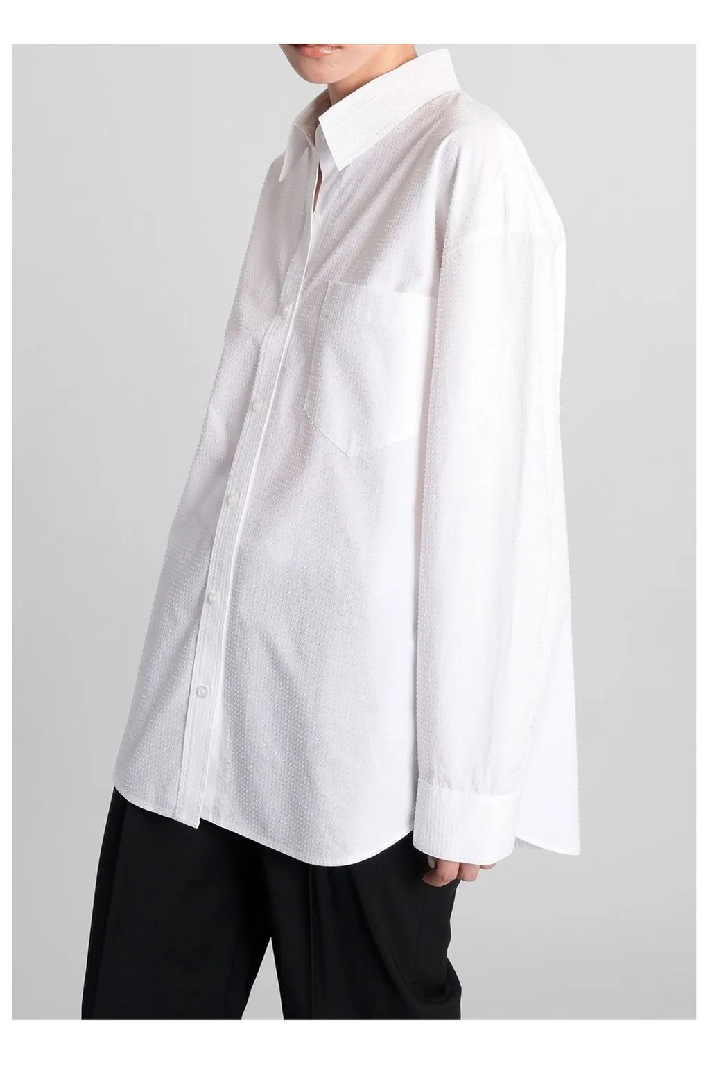 Alexander Wang Long Sleeved Curved Hem Shirt