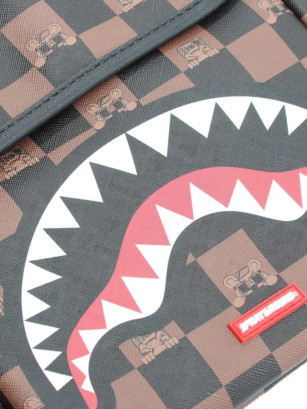 Sprayground Logo Detailed Checked Messenger Bag