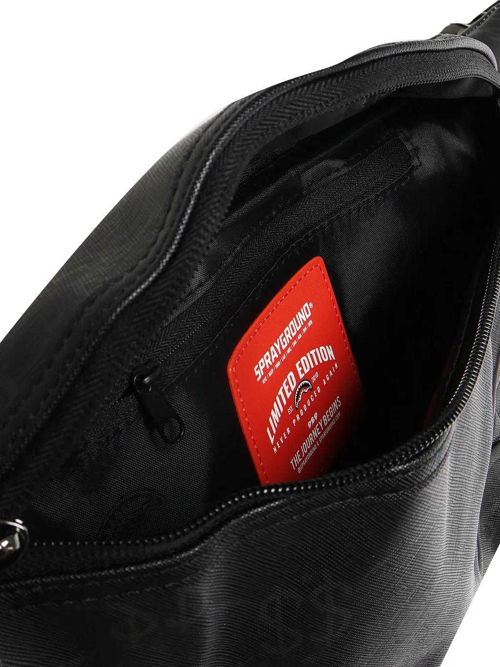 Sprayground Peeking Character Check Zipped Crossbody Bag
