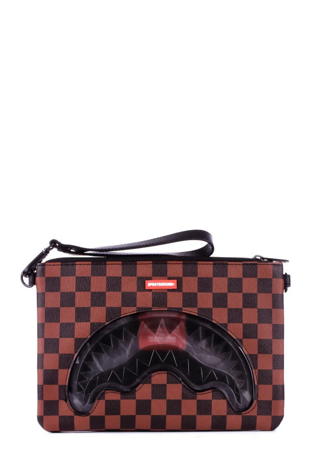 Sprayground Checked Shark Clutch Bag