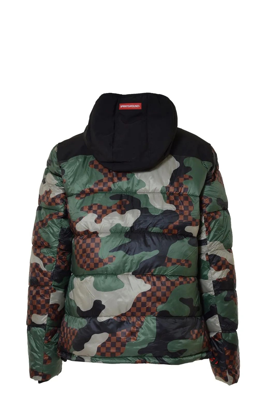 Sprayground Camo Checkered Puffer Down Jacket