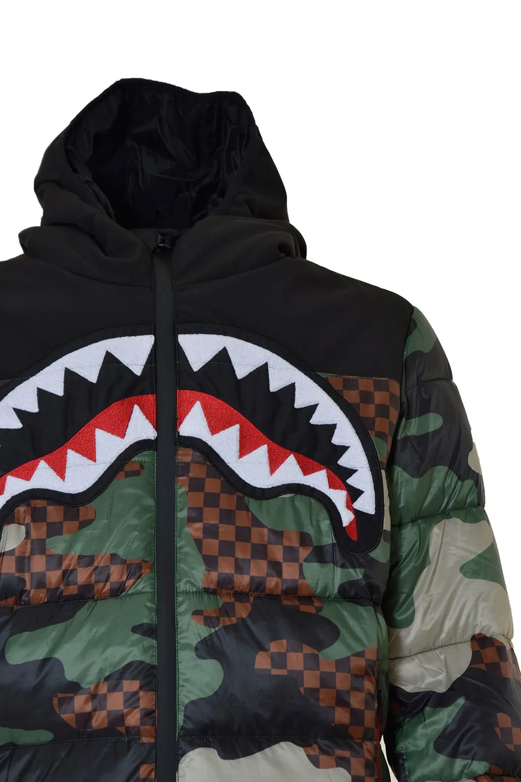 Sprayground Camo Checkered Puffer Down Jacket