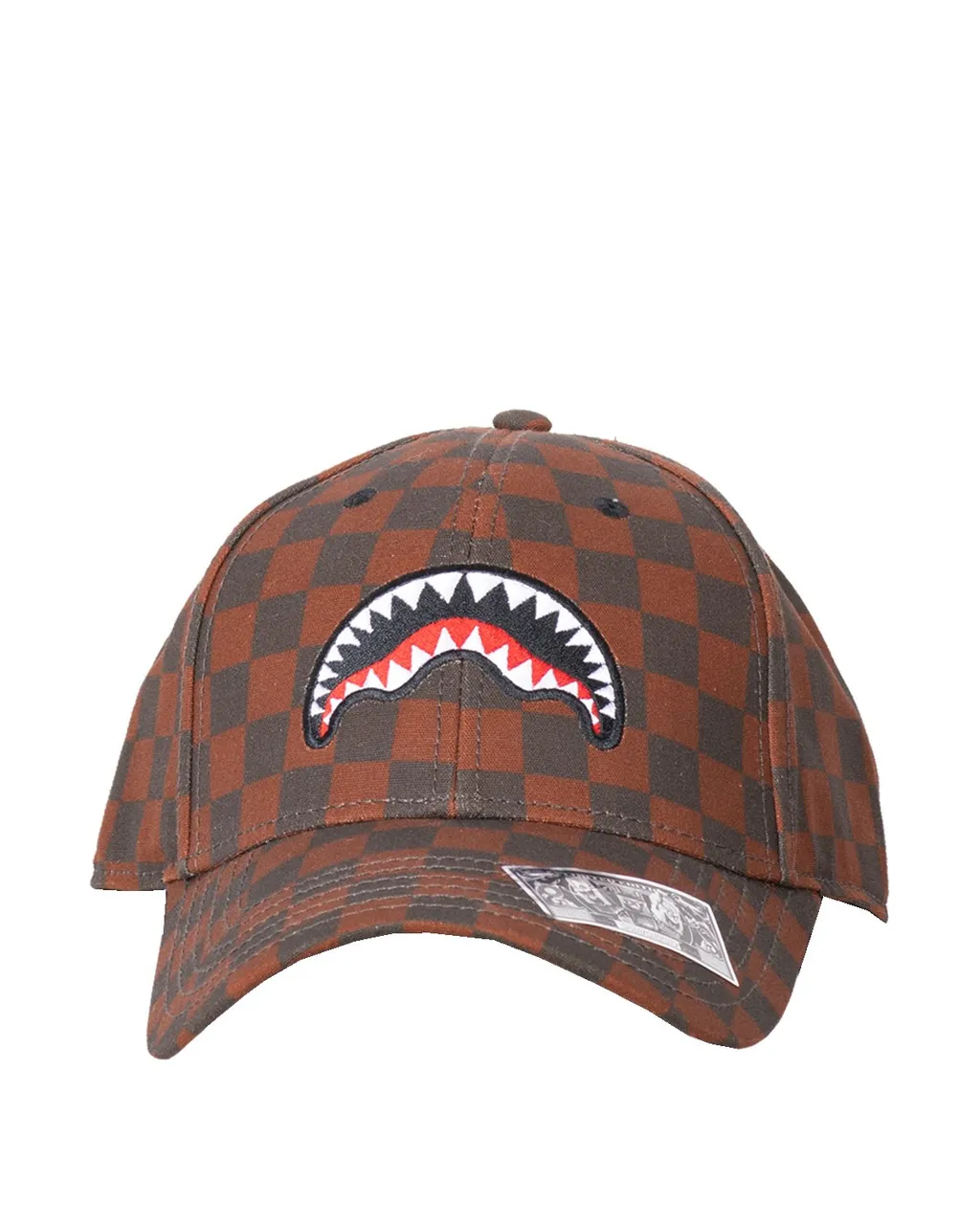 Sprayground Shark Patch Checked Baseball Cap