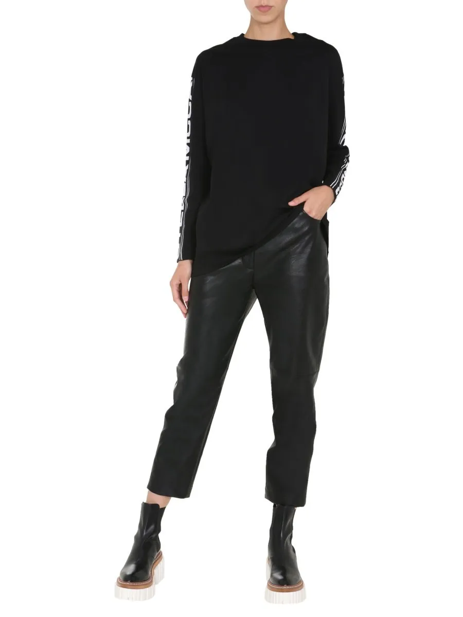 Stella Mccartney Logo Tape Long Sleeve Top