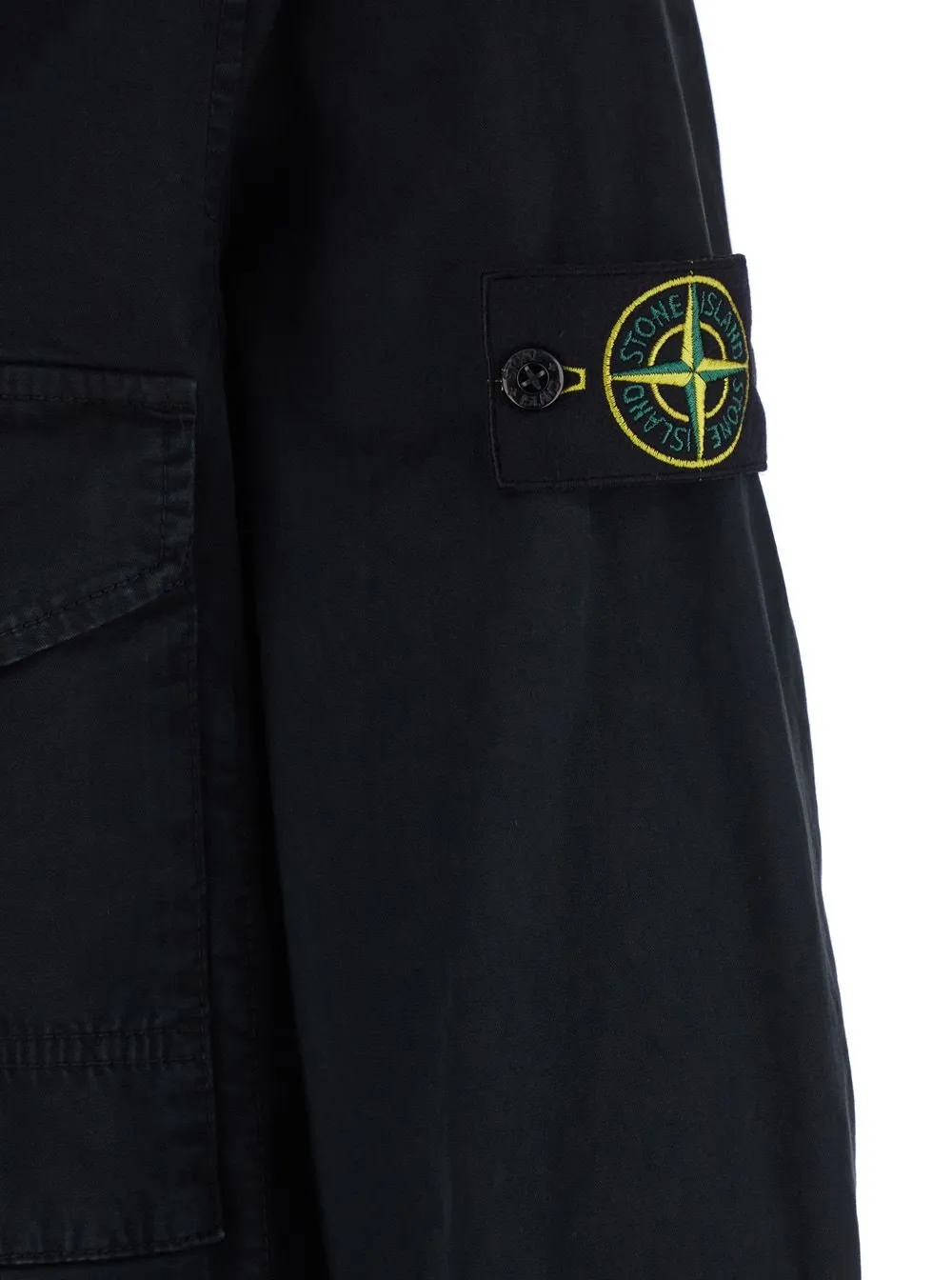 Stone Island Logo Patch Long Sleeved Shirt Jacket