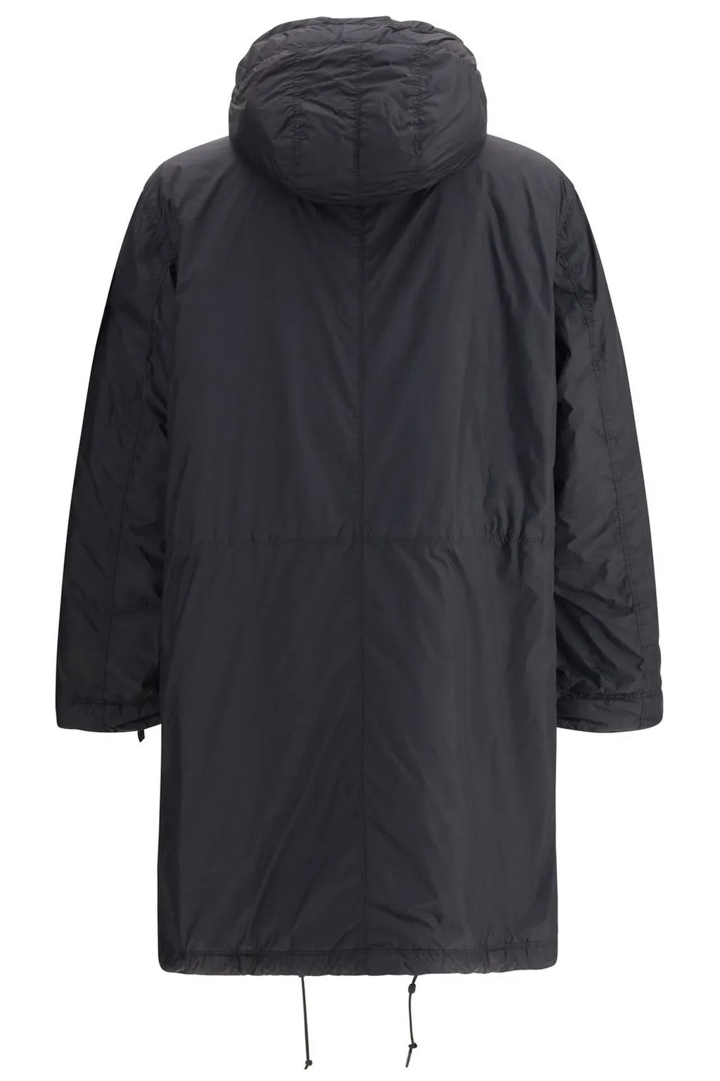 Stone Island Logo Patch Hooded Drawstring Coat