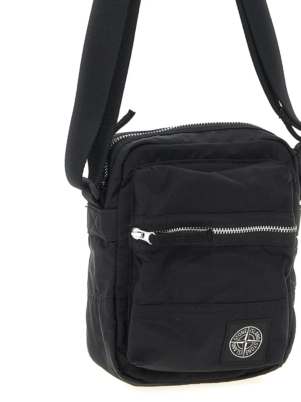 Stone Island Logo Patch Zipped Messenger Bag