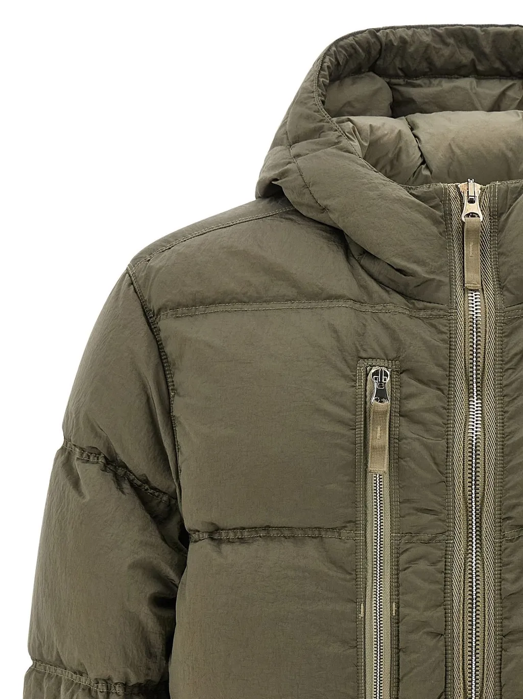 Stone Island Logo Patch Zip-Up Jacket