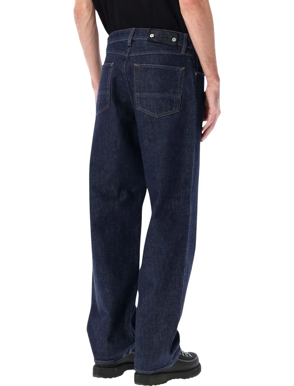Stone Island Logo Patch Straight Leg Jeans