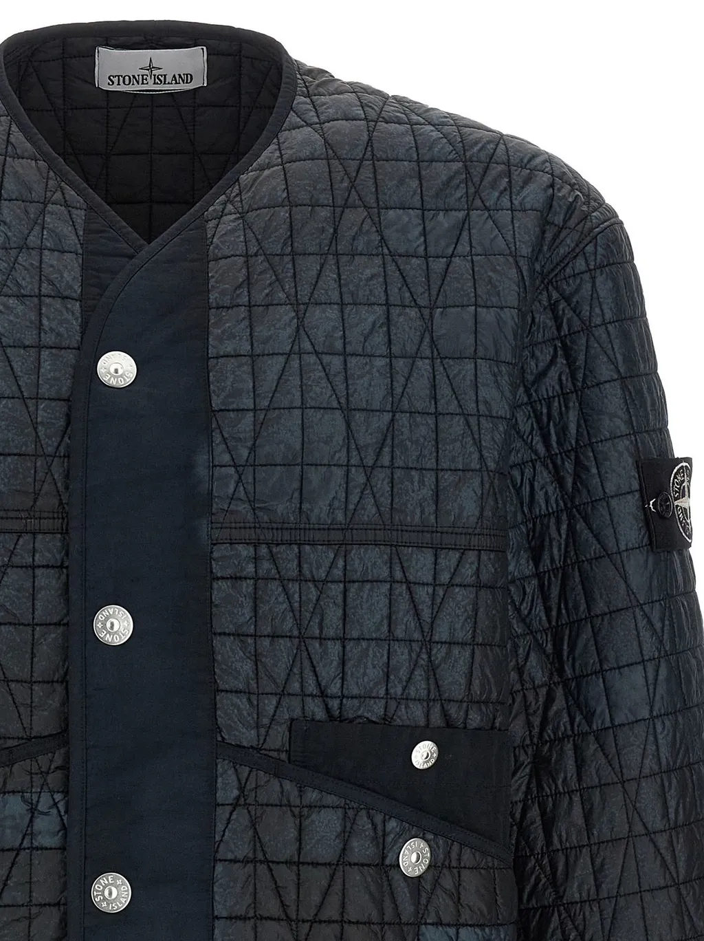 Stone Island Quilted Buttoned Jacket