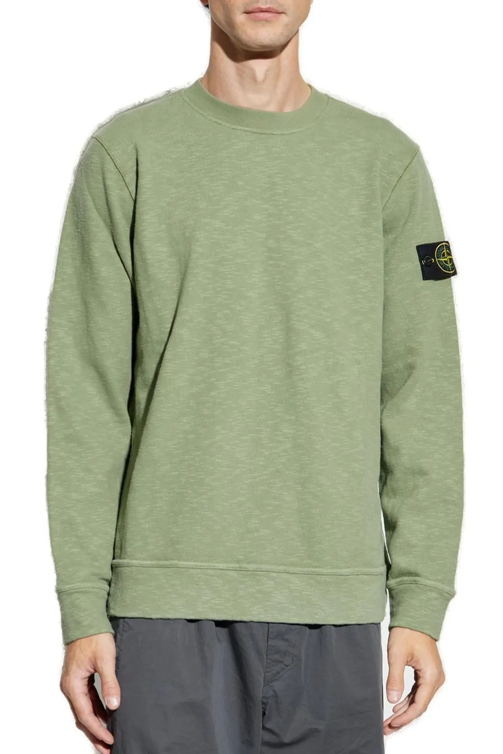 Stone Island Logo Patch Long Sleeved Sweatshirt