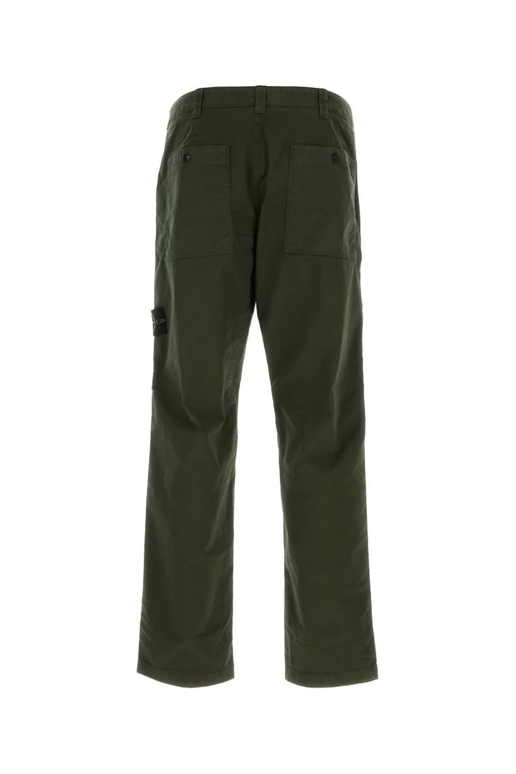 Stone Island Logo Patch Straight-Leg Trousers