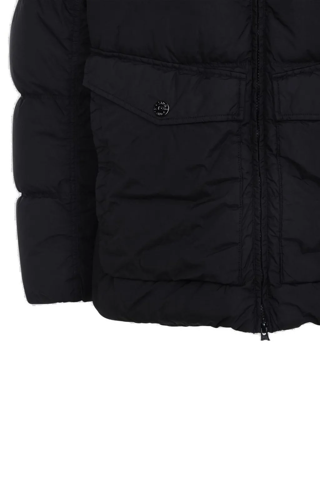 Stone Island Logo Patch Zip-Up Hooded Jacket