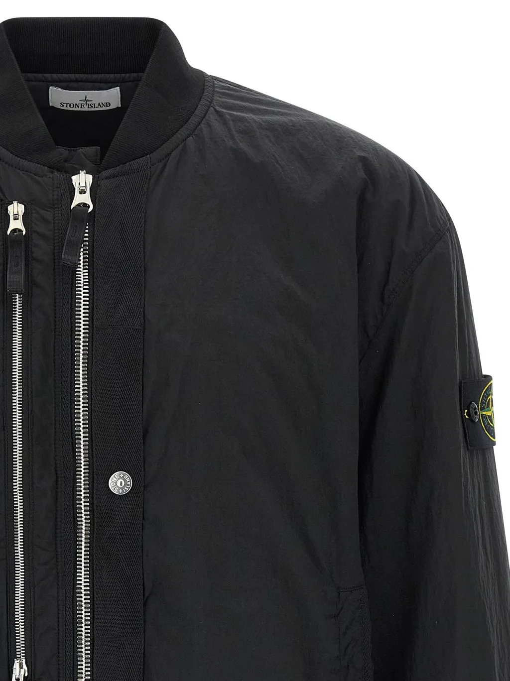 Stone Island Logo Patch Zipped Bomber Jacket