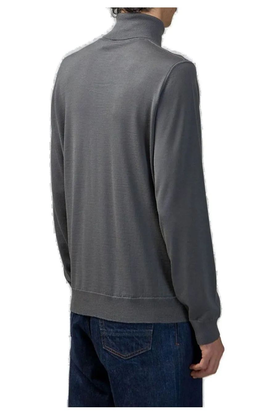 Stone Island Logo Patch Roll-Neck Jumper