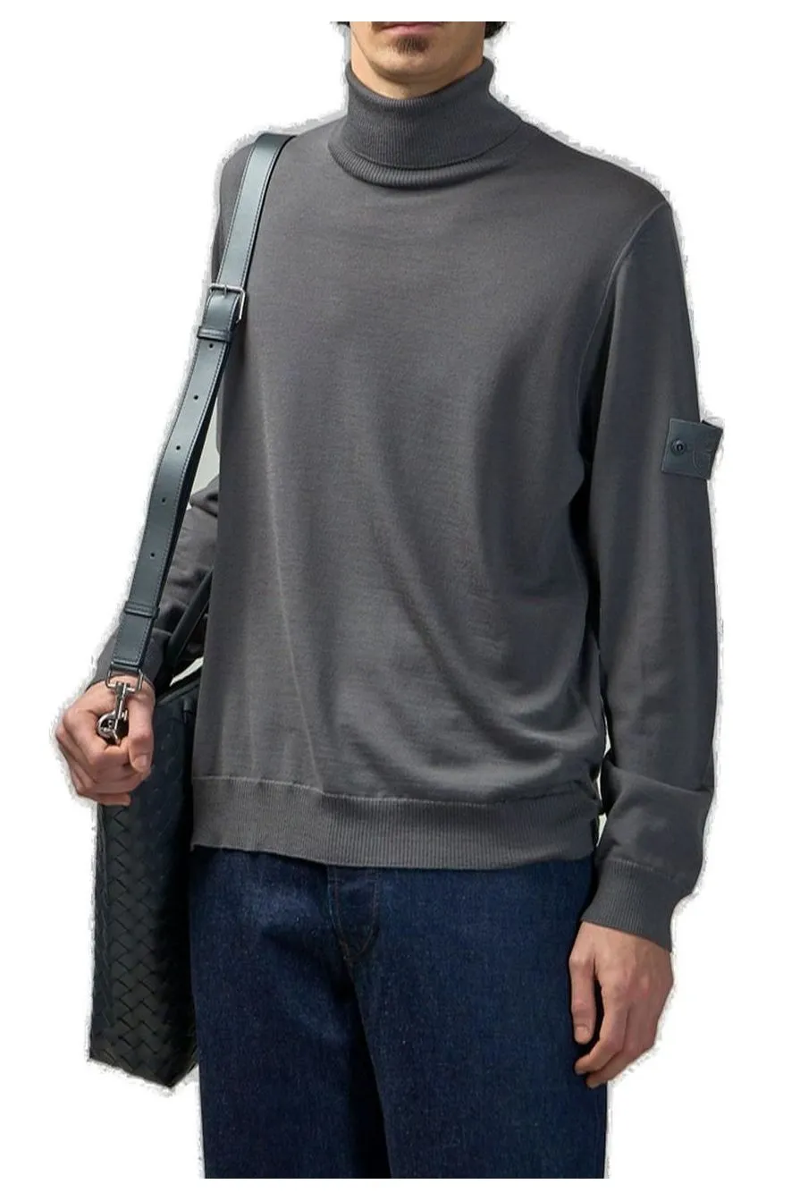 Stone Island Logo Patch Roll-Neck Jumper