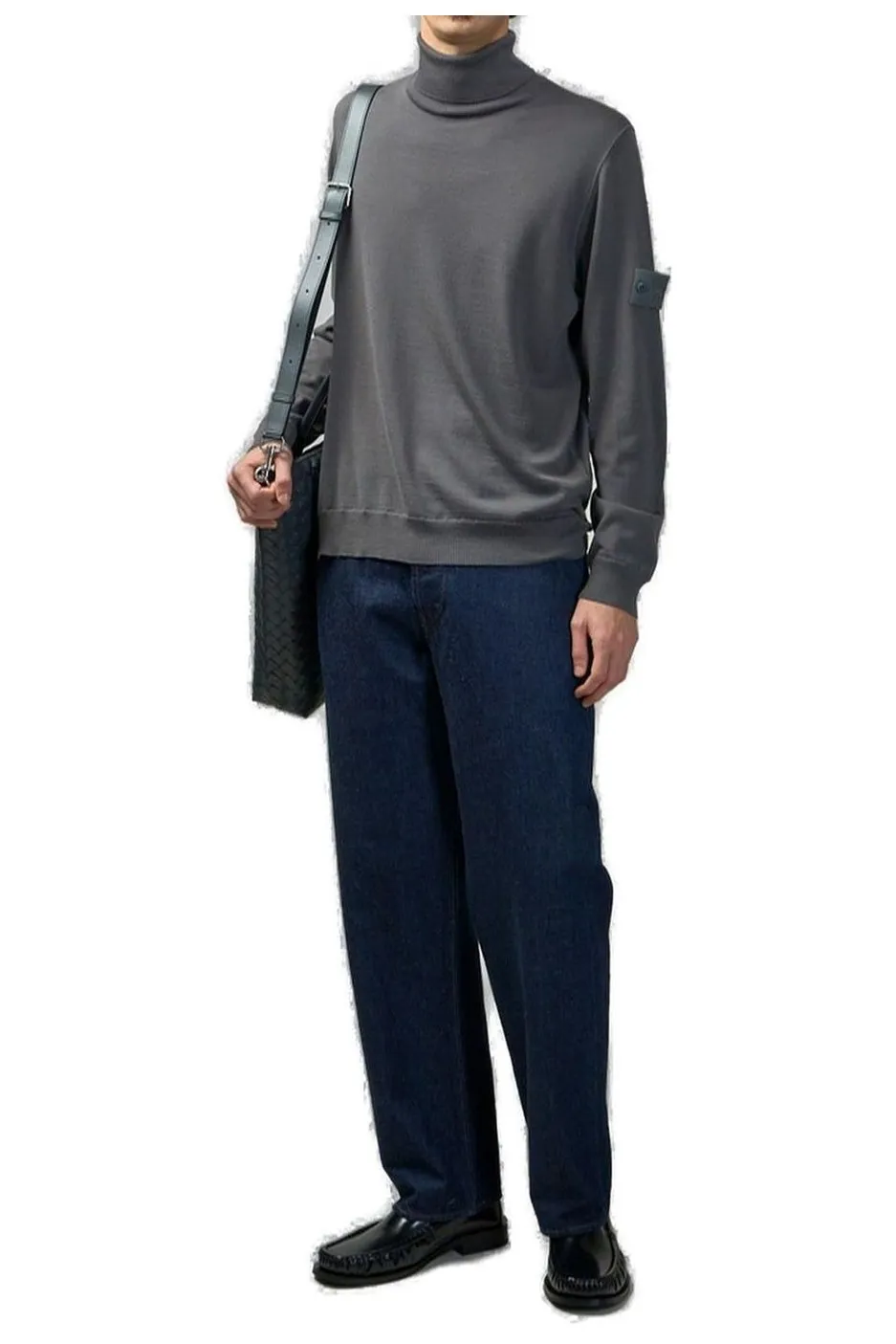 Stone Island Logo Patch Roll-Neck Jumper