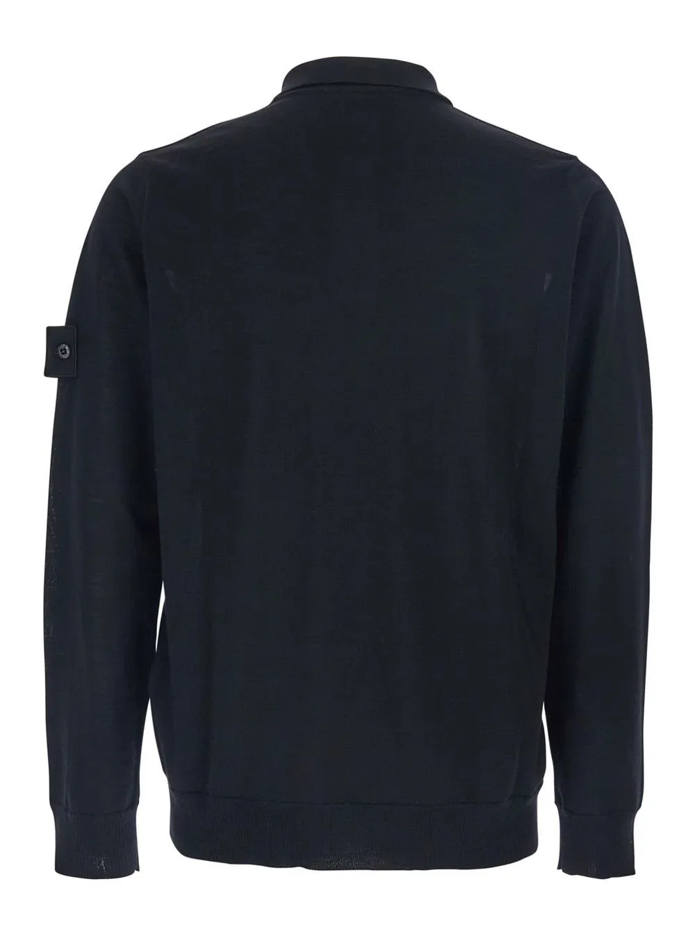 Stone Island Logo Patch Long Sleeved Polo Shirt