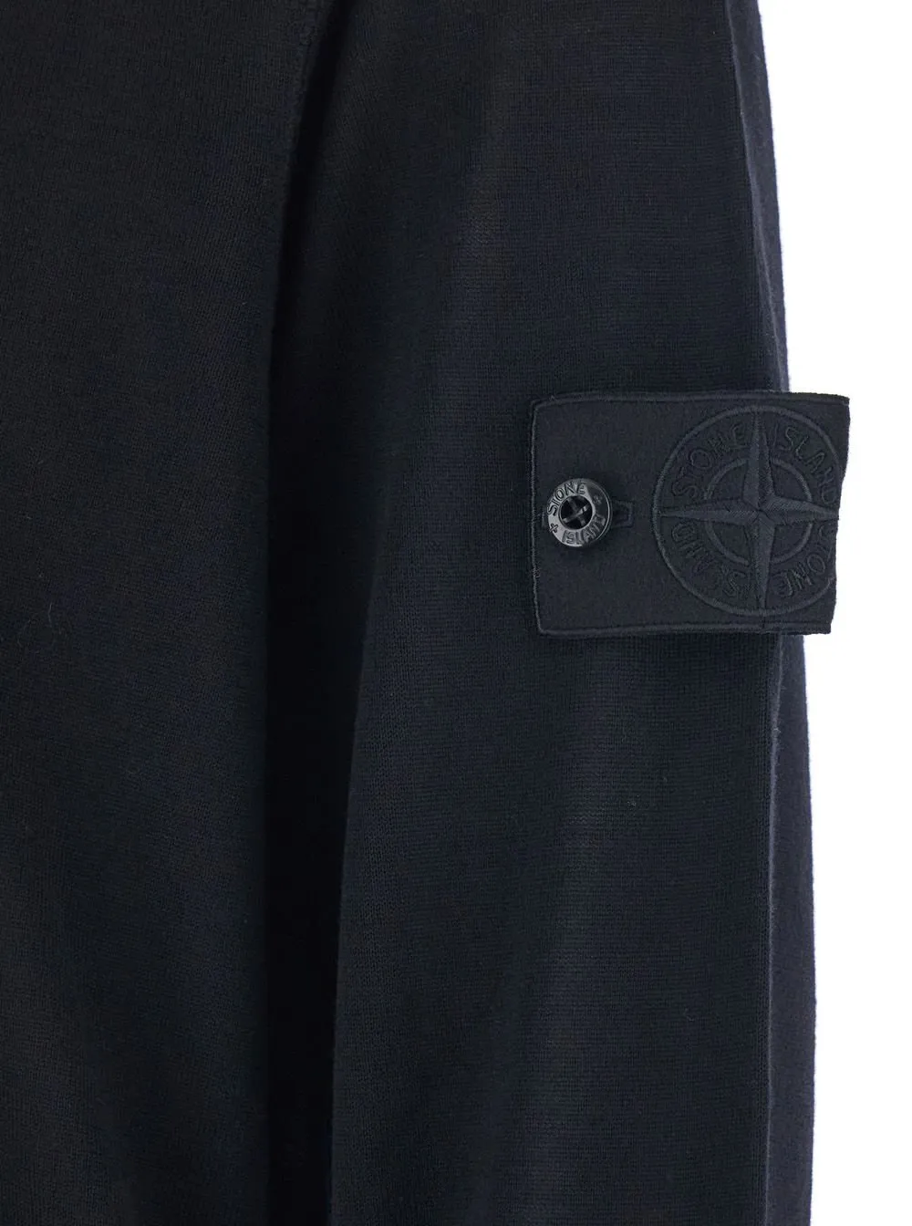 Stone Island Logo Patch Long Sleeved Polo Shirt