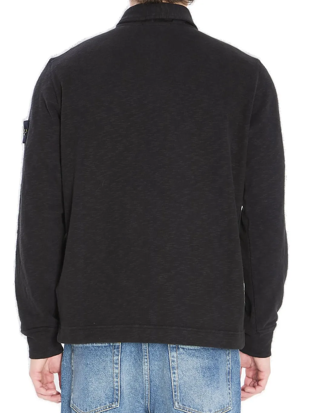 Stone Island Logo-Patch Long-Sleeved Polo Shirt