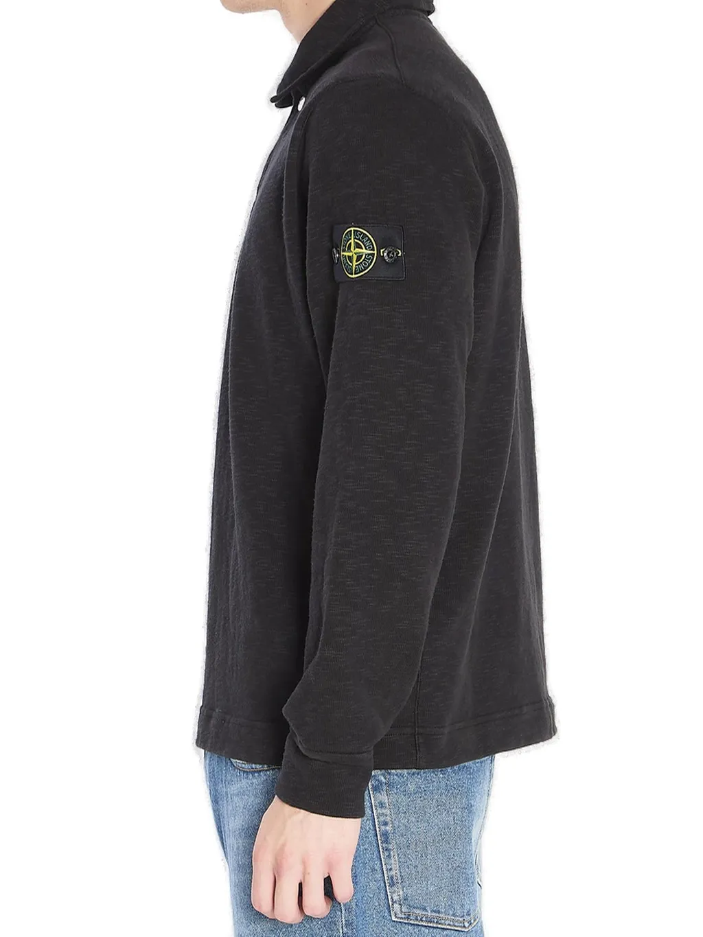 Stone Island Logo-Patch Long-Sleeved Polo Shirt