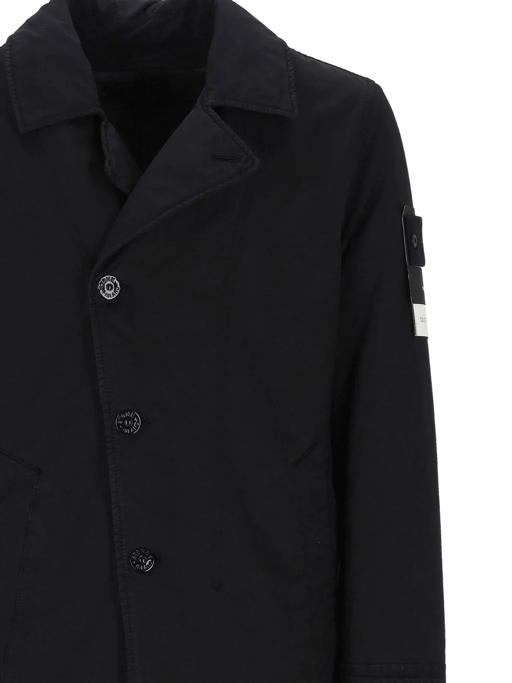 Stone Island Logo Patch Button-Up Coat