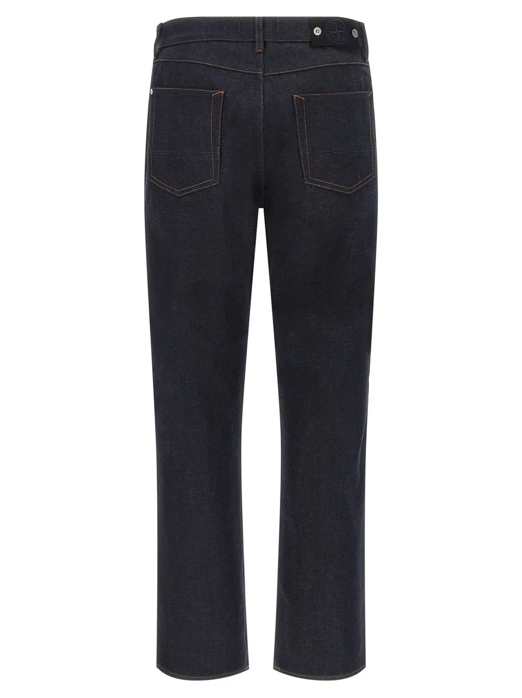 Stone Island Logo Patch Straight-Leg Jeans