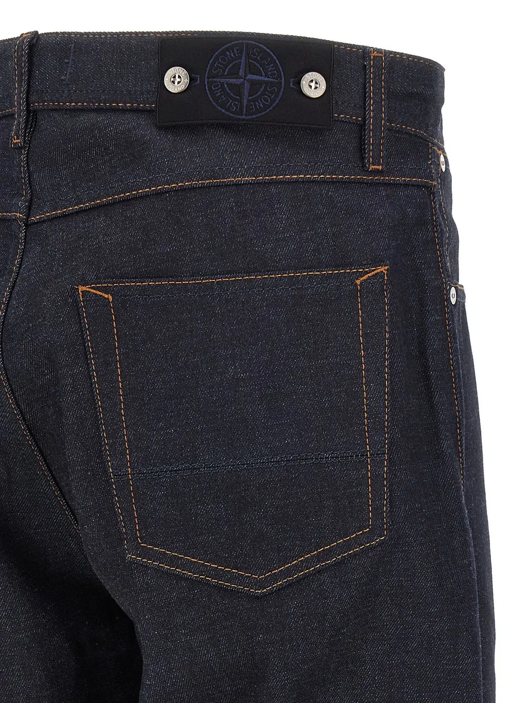 Stone Island Logo Patch Straight-Leg Jeans