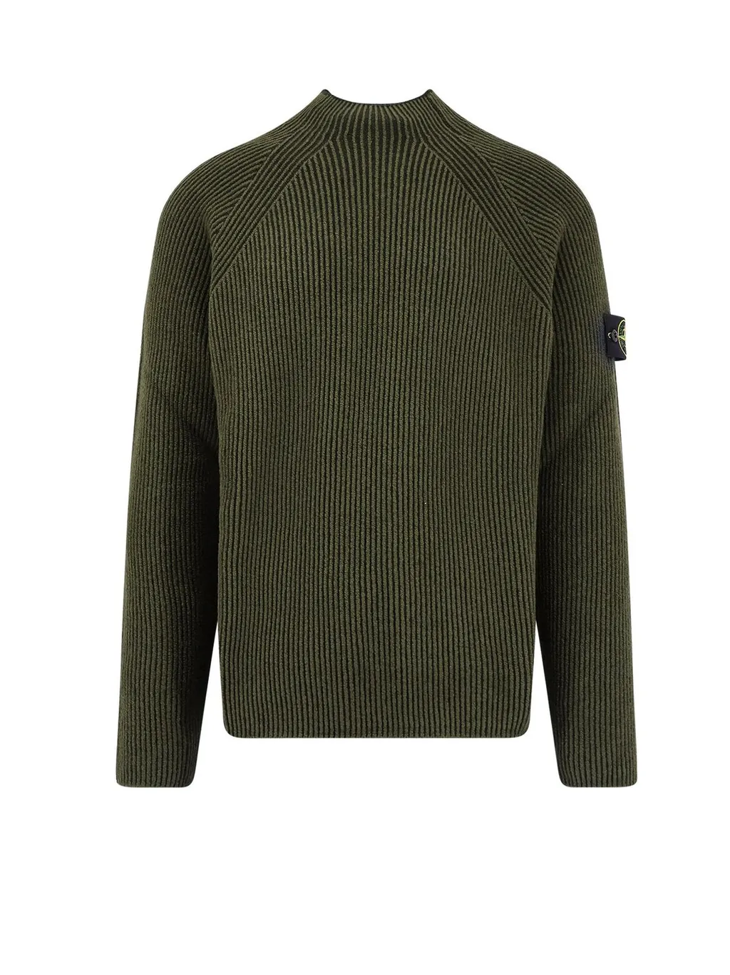 Stone Island Logo Patch Straight Hem Jumper
