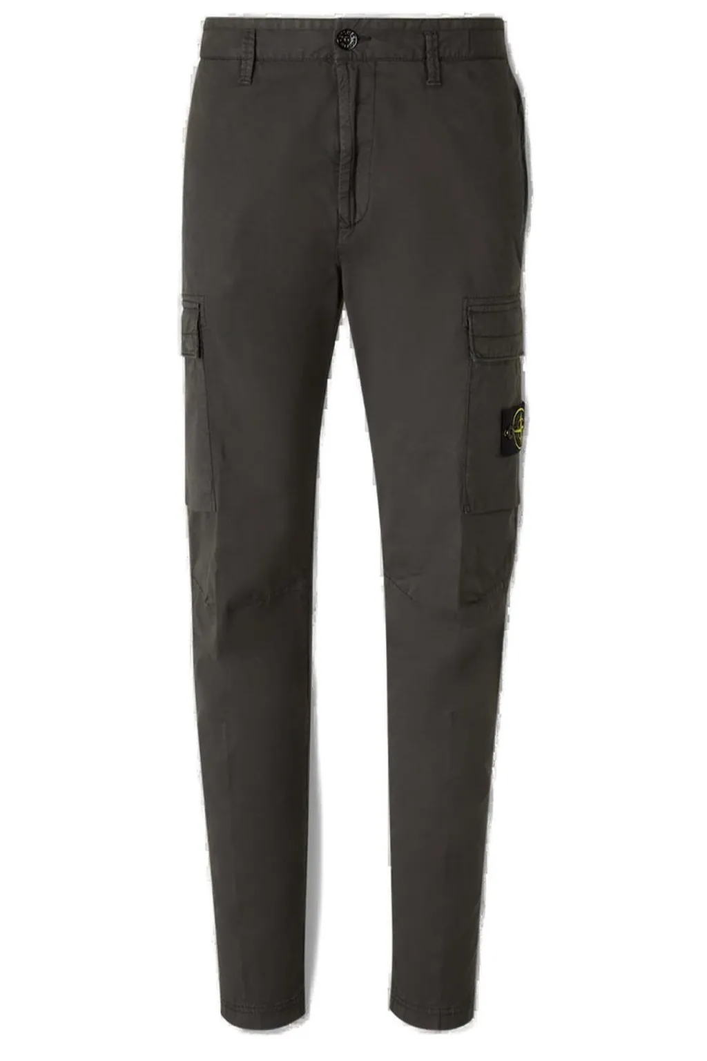 Stone Island Logo Patch Straight-Leg Trousers