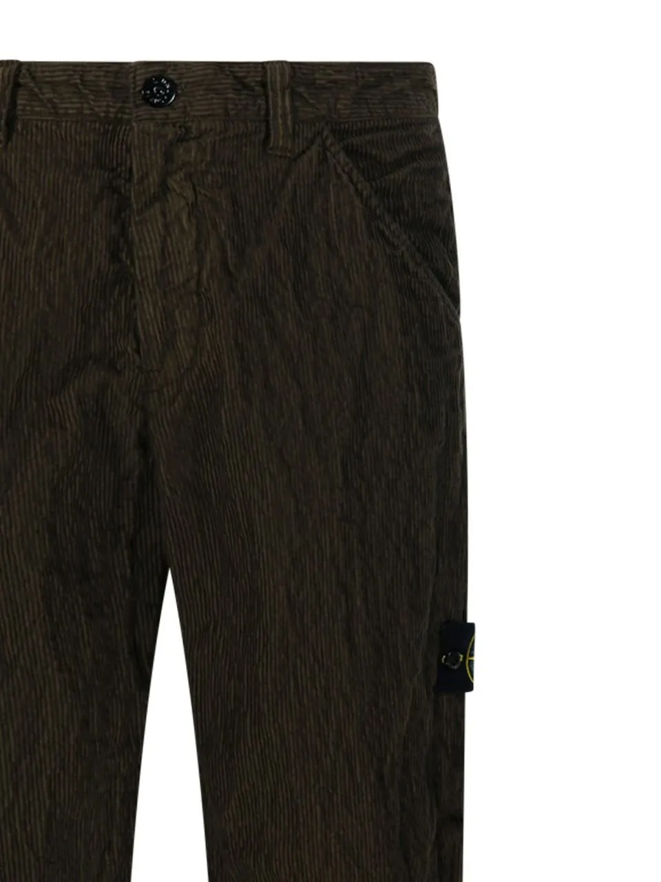 Stone Island Logo Patch Straight Leg Trousers